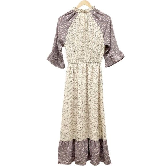 Orange Creek Maxi Dress Size Small Lavender Cream Prairie Floral Cottagecore - Picture 3 of 11